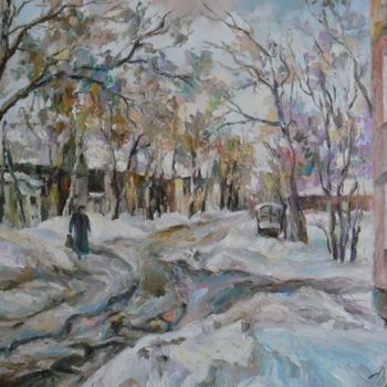 Painting titled "Улица Рабочая. Улья…" by Irene Kruglov, Original Artwork, Oil