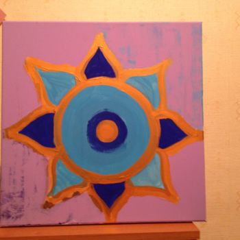 Painting titled "mandala Lilac & gold" by Irina Lavrenteva, Original Artwork