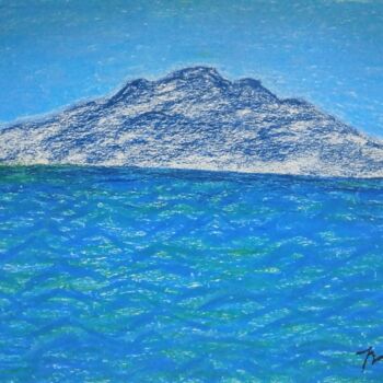 Pittura intitolato "Rangitoto Island" da Irina Rabeja, Opera d'arte originale, Pastello