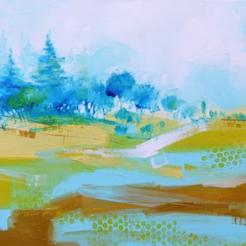 Malerei mit dem Titel "Peaceful Countryside" von Irina Rumyantseva, Original-Kunstwerk, Acryl