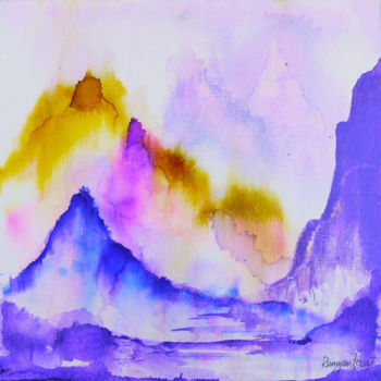 Malarstwo zatytułowany „Mountain Sunrise” autorstwa Irina Rumyantseva, Oryginalna praca, Akryl
