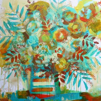 제목이 "Still Life Flowers…"인 미술작품 Irina Rumyantseva로, 원작, 아크릴 나무 들것 프레임에 장착됨
