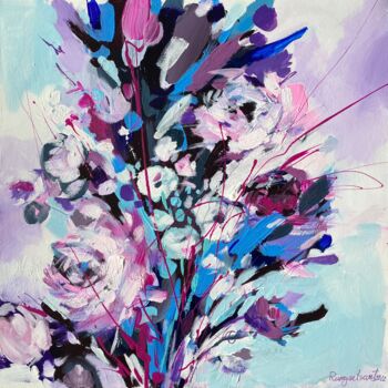 Painting titled "Vibrant Flowers 2" by Irina Rumyantseva, Original Artwork, Acrylic Mounted on Wood Stretcher frame