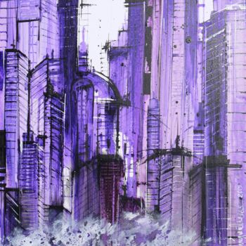Pittura intitolato "City Dreams 3" da Irina Rumyantseva, Opera d'arte originale, Acrilico