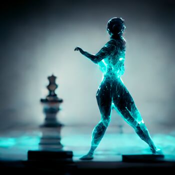 Digitale Kunst getiteld "Dancer" door Irio Lavagno, Origineel Kunstwerk, AI gegenereerde afbeelding
