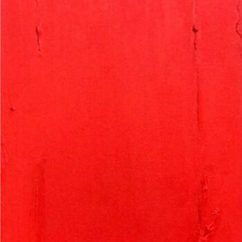 Pittura intitolato "Red abstract canvas…" da Iris White, Opera d'arte originale, Olio