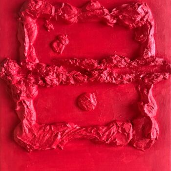 Peinture intitulée "modern red art" par Iris White, Œuvre d'art originale, Acrylique