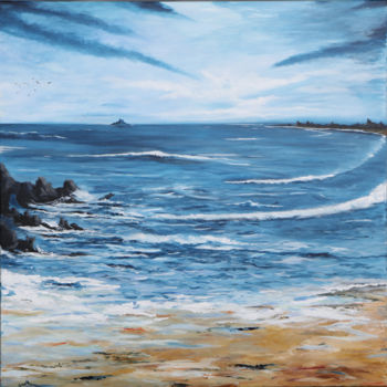 Painting titled "The Wild Atlantic W…" by Conor Murphy, Original Artwork, Acrylic Mounted on Wood Stretcher frame