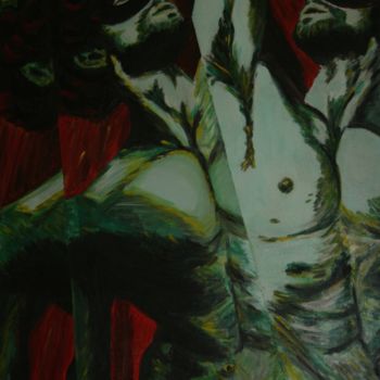 Painting titled "Man in mask" by Krystyna Yermilova, Original Artwork, Acrylic
