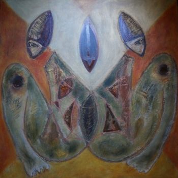 Ζωγραφική με τίτλο "Ikthus Iimage.jpg" από Iris, Αυθεντικά έργα τέχνης, Ακρυλικό
