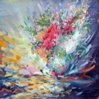 Peinture intitulée "éclat floral" par Mahmed Irki, Œuvre d'art originale