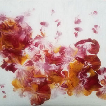 Peinture intitulée "Nuages florals" par Irma Dhondt, Œuvre d'art originale, Acrylique Monté sur Châssis en bois