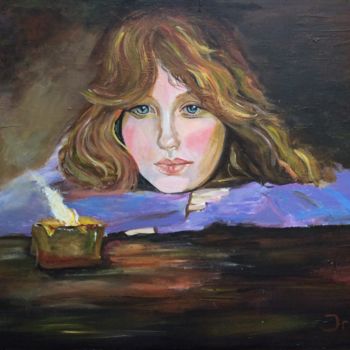 Painting titled "Light in the  Darkn…" by Irma Doeve, Original Artwork, Acrylic