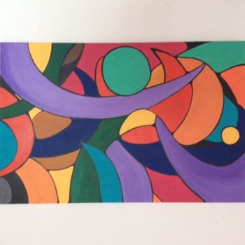 Painting titled "Taal der kleuren" by Irma Doeve, Original Artwork, Acrylic