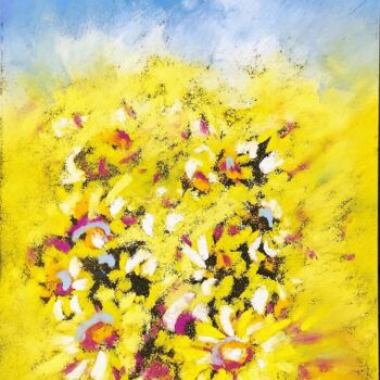 Painting titled "CAMPO DI FIORI GIAL…" by Fabrizio Cancelliere, Original Artwork, Pastel