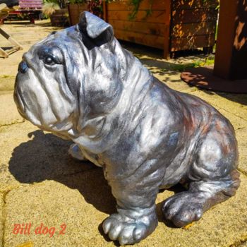 Sculpture titled "Bill Dog" by Laurence Schlimm Boland, Original Artwork, Ceramics