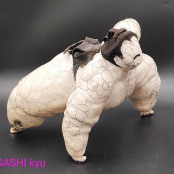 Sculpture titled "Asashi kyu" by Laurence Schlimm Boland, Original Artwork, Ceramics