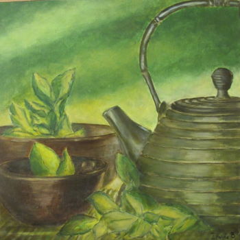 Painting titled "Tea Time" by Irwine B., Original Artwork, Acrylic
