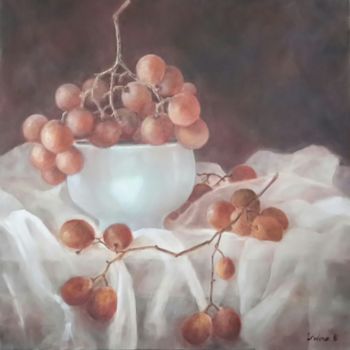 Painting titled "Grappes" by Irwine B., Original Artwork, Oil