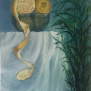 Painting titled "Citron" by Irwine B., Original Artwork, Oil