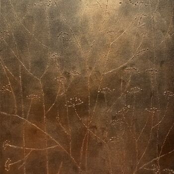 Pittura intitolato "Golden Dry Plants A…" da Iryna Antoniuk (IRENA TONE), Opera d'arte originale, Acrilico