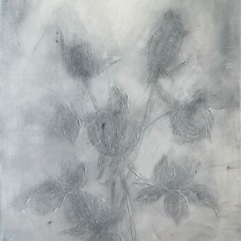 Картина под названием "'Roses Buds' Black…" - Iryna Antoniuk (IRENA TONE), Подлинное произведение искусства, Акрил