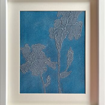 Pintura intitulada "Iris Germanica Blue…" por Iryna Antoniuk (IRENA TONE), Obras de arte originais, Acrílico