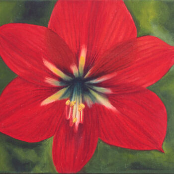 Painting titled "The Scarlet Flower" by Iryna Bohdanova, Original Artwork, Oil