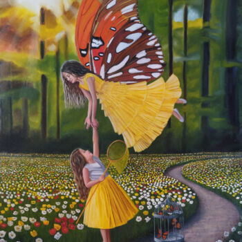 Painting titled "Big dream" by Iryna Bohdanova, Original Artwork, Oil