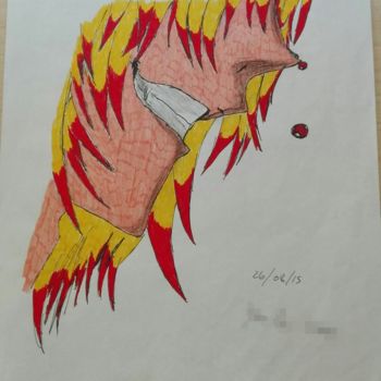 Desenho intitulada "disegno manga fire…" por Iryna De Simone, Obras de arte originais