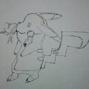 Dessin intitulée "pokemon pikachu" par Iryna De Simone, Œuvre d'art originale, Stylo à bille