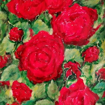 Pintura intitulada "Red Roses" por Iryna Fedarava, Obras de arte originais, Acrílico