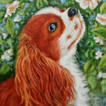 Peinture intitulée "Dog Portrait #1" par Iryna Fedarava, Œuvre d'art originale, Huile Monté sur Carton