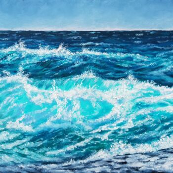 Painting titled "Ocean #3" by Iryna Fedarava, Original Artwork, Oil