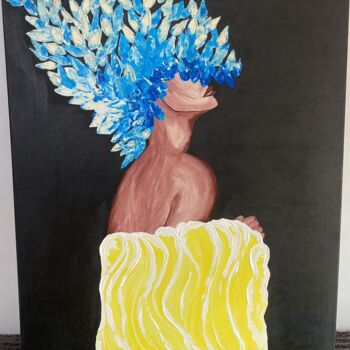 Pintura titulada "Sereia da Natureza" por Iryna Khayetska, Obra de arte original, Acrílico