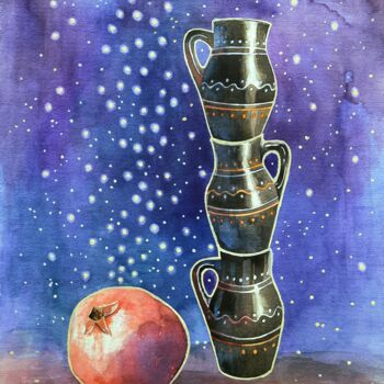 Peinture intitulée ""Gravity2"" par Iryna Makhovska, Œuvre d'art originale, Aquarelle