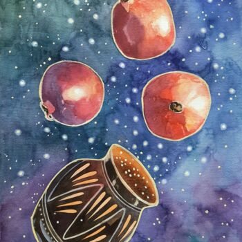 Painting titled ""Gravity3"" by Iryna Makhovska, Original Artwork, Watercolor