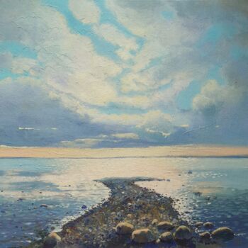Pintura titulada ""Kalø. The coast of…" por Iryna Makhovska, Obra de arte original, Acrílico Montado en Bastidor de camilla…