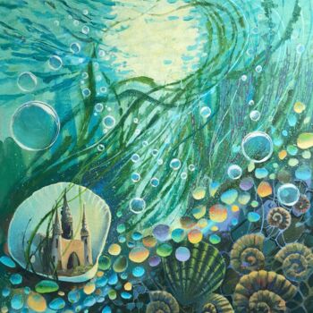 Картина под названием "Immersion" - Iryna Makhovska, Подлинное произведение искусства, Акрил Установлен на Деревянная рама д…