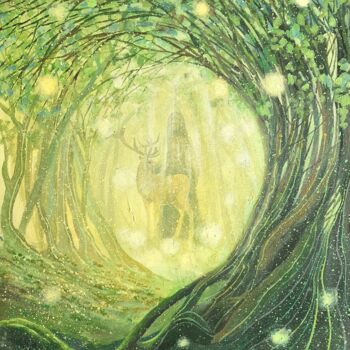 绘画 标题为“Soul of the Forest” 由Iryna Makhovska, 原创艺术品, 丙烯 安装在木质担架架上