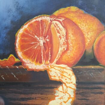 Painting titled "Juicy tangerines" by Iryna Mikheieva, Original Artwork, Oil