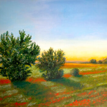 Painting titled "Landscape oil paint…" by Iryna Mykhailenko, Original Artwork, Oil