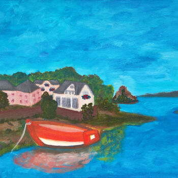 「Sea landscape paint…」というタイトルの絵画 Iryna Sapsaiによって, オリジナルのアートワーク, オイル