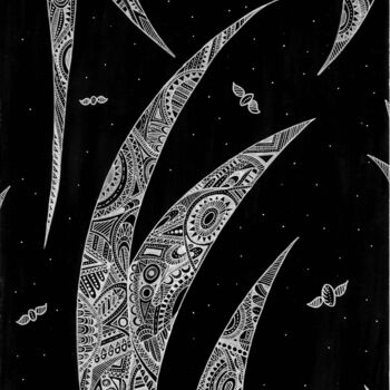 Disegno intitolato "Life in the dark" da Iryna Zhorushkina, Opera d'arte originale, Pennarello