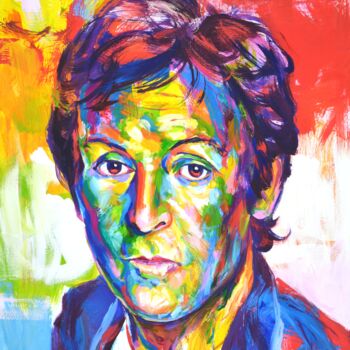 "Paul McCartney" başlıklı Tablo Iryna Kastsova tarafından, Orijinal sanat, Akrilik Ahşap Sedye çerçevesi üzerine monte edilm…