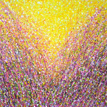 Картина под названием "Pink extravaganza 3." - Iryna Kastsova, Подлинное произведение искусства, Акрил Установлен на Деревян…