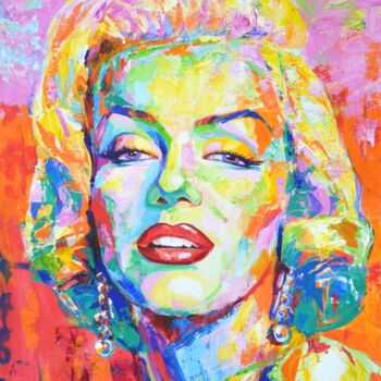 Картина под названием "Marilyn Monroe 2." - Iryna Kastsova, Подлинное произведение искусства, Акрил Установлен на Деревянная…