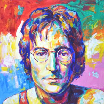 「John Lennon」というタイトルの絵画 Iryna Kastsovaによって, オリジナルのアートワーク, アクリル