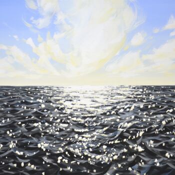 Картина под названием "Ocean 100." - Iryna Kastsova, Подлинное произведение искусства, Акрил Установлен на Деревянная рама д…