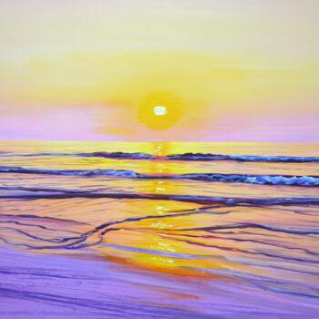 Картина под названием "Sunset Magic 2." - Iryna Kastsova, Подлинное произведение искусства, Акрил Установлен на Деревянная р…